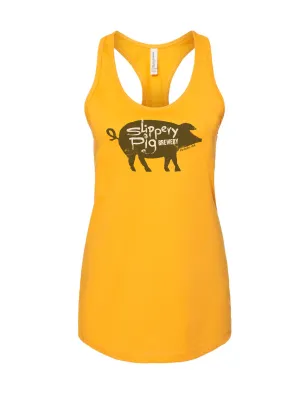 Slippery Pig · Golden Yellow Racerback Tank
