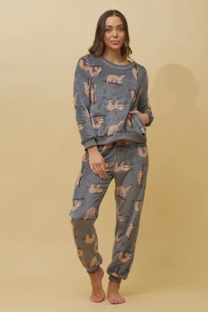 Sloth Print Pyjama Set (SET 517154)