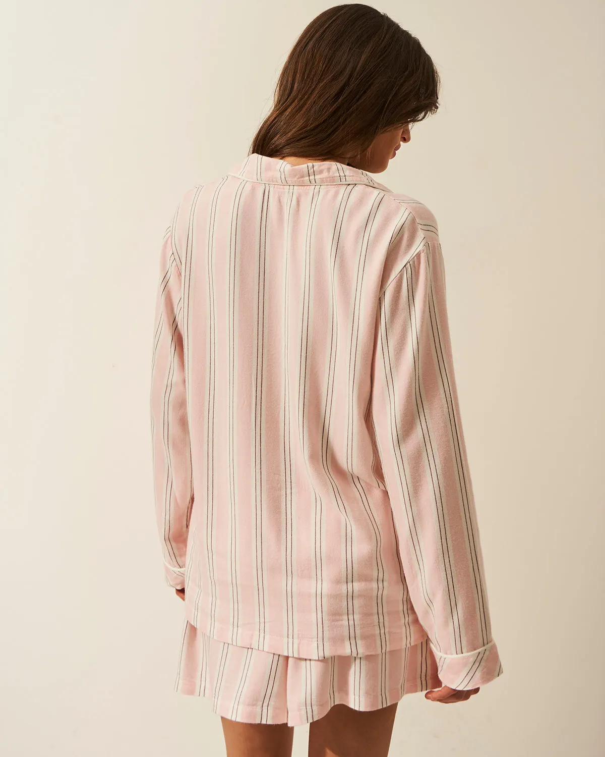 Soft Brushed Woven Pyjama Top - Barneby Gates Pink