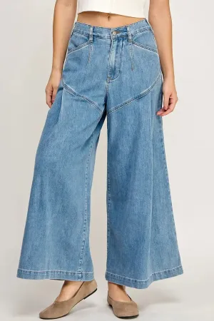SOFT TRENDY MID RISE FLARE JEANS