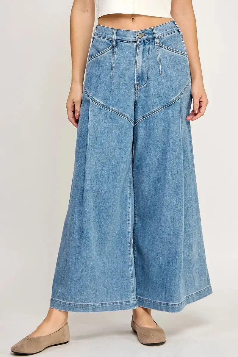 SOFT TRENDY MID RISE FLARE JEANS