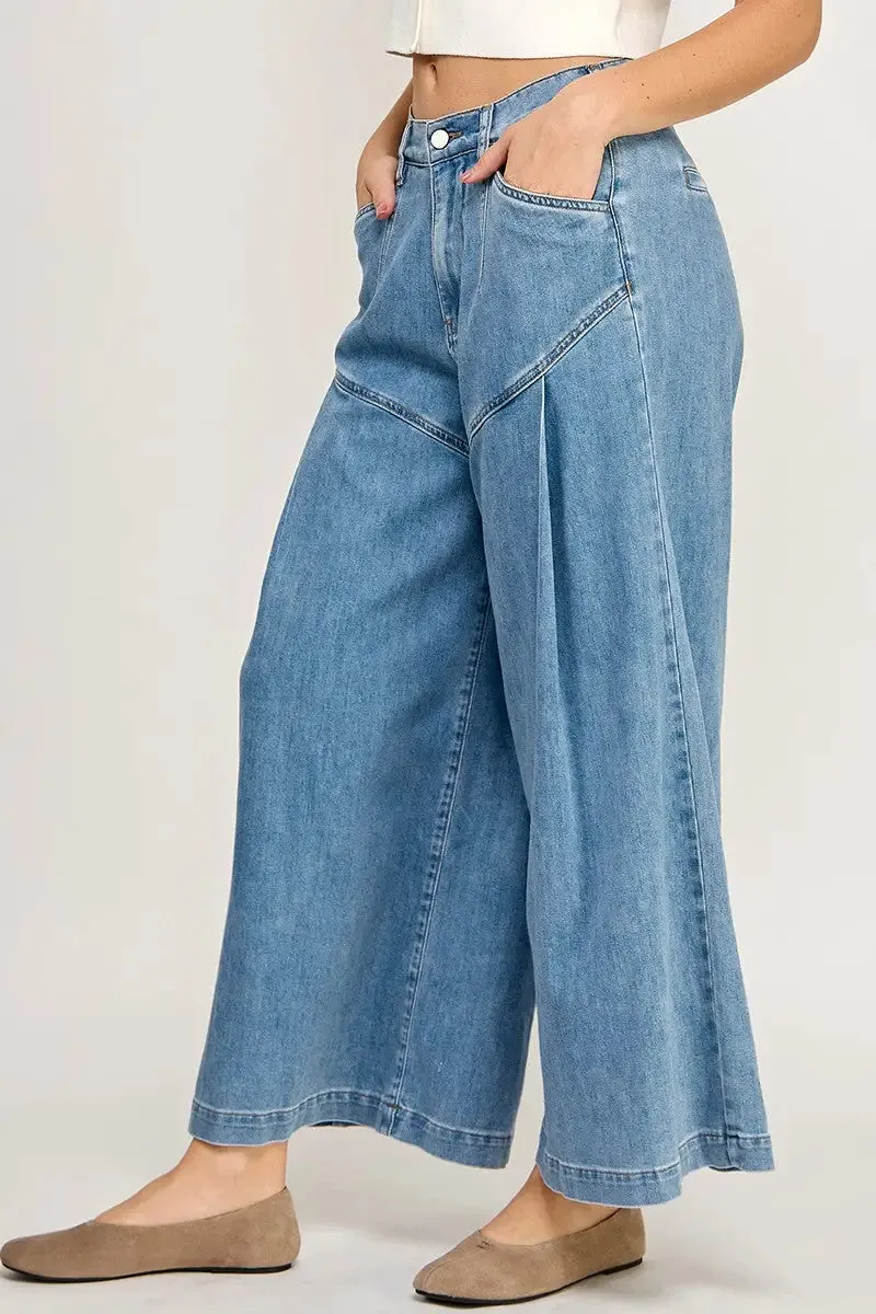 SOFT TRENDY MID RISE FLARE JEANS