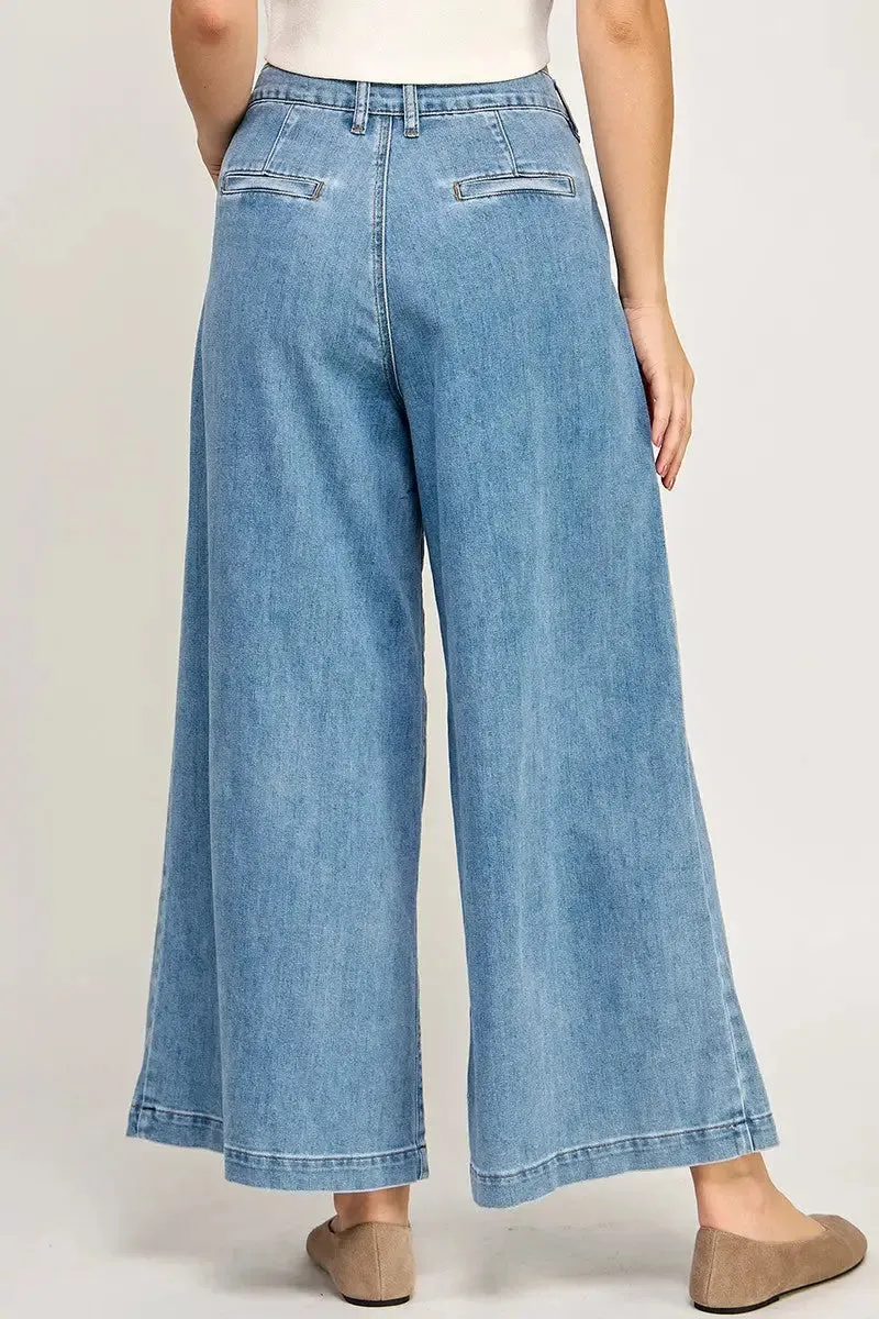 SOFT TRENDY MID RISE FLARE JEANS