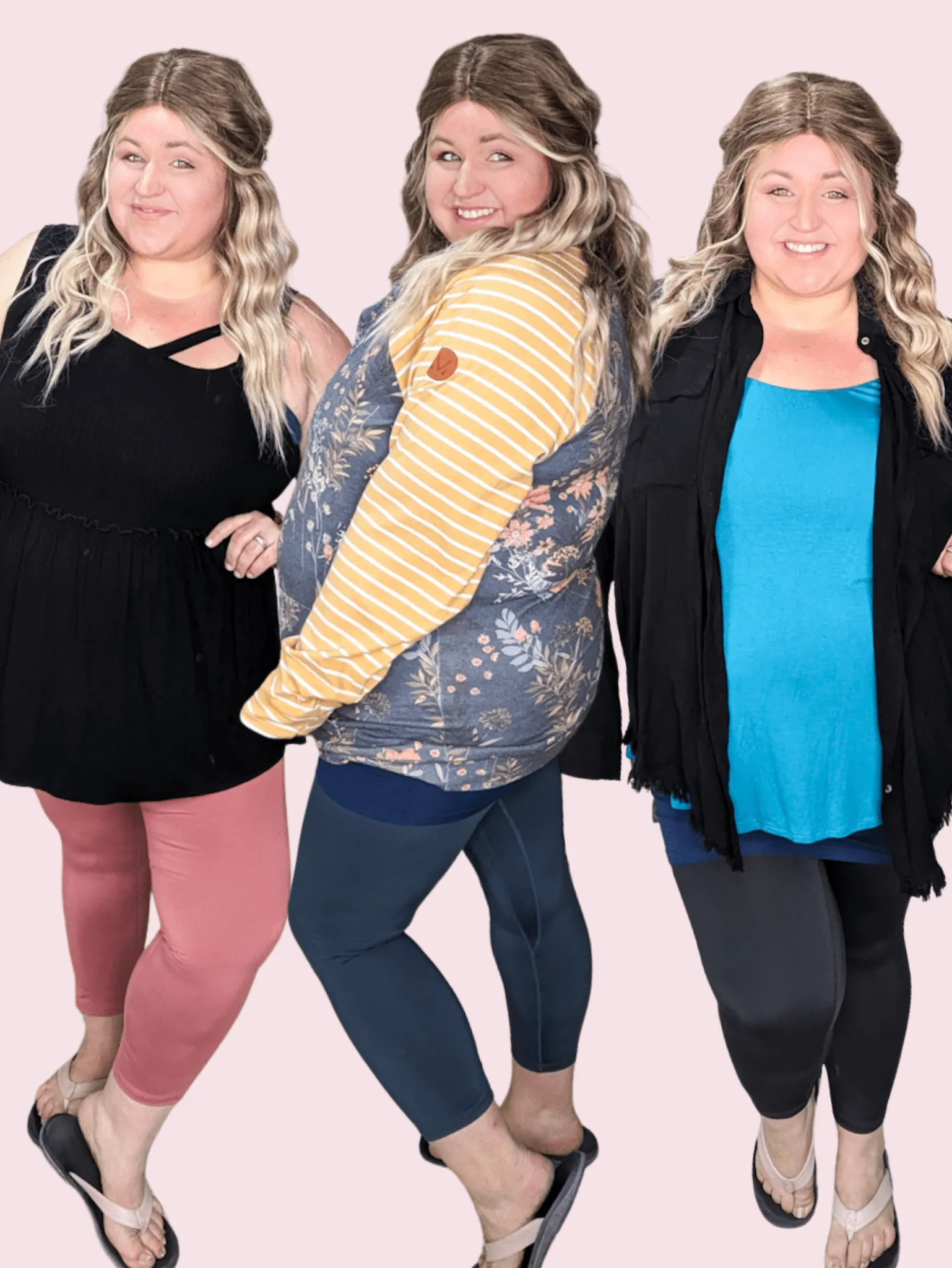 Solid Capri Leggings w/Light Compression