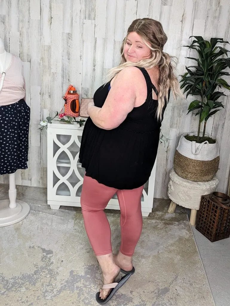 Solid Capri Leggings w/Light Compression