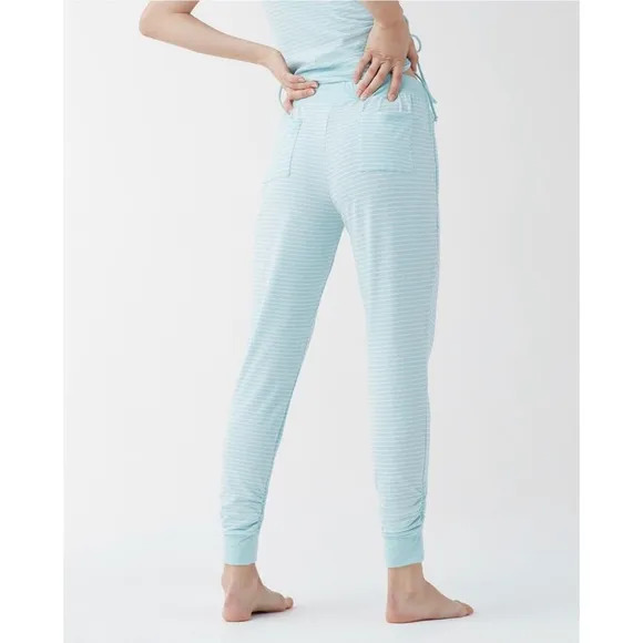 Splendid | Sleep Tank &amp; Flare Pant - Aqua Striped‎