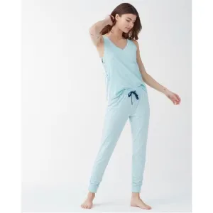 Splendid | Sleep Tank &amp; Flare Pant - Aqua Striped‎
