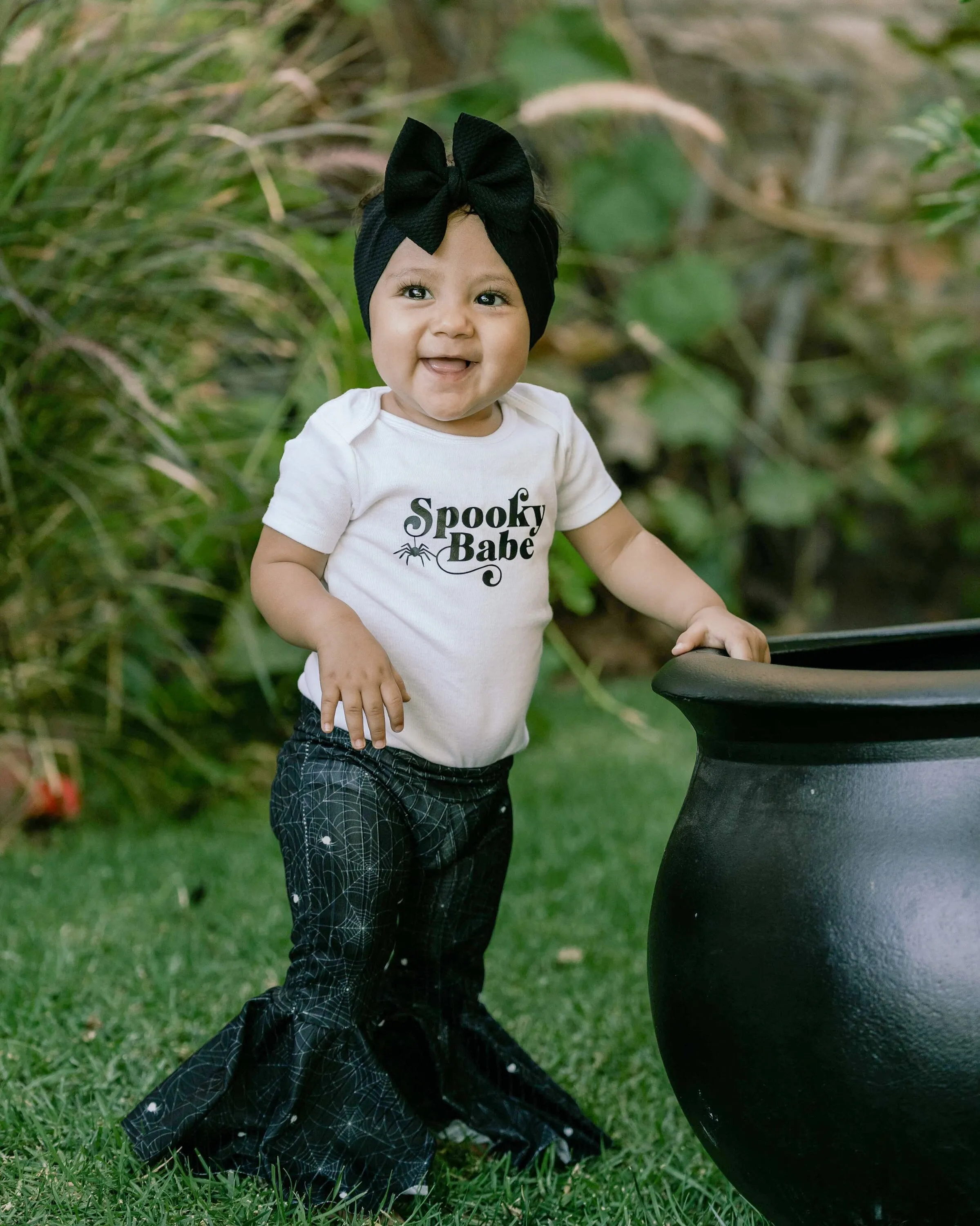 Spooky Babe Spider Bell Bottoms