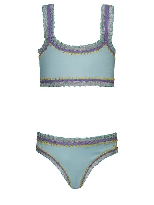 Sporty Rainbow Embroidered Bikini