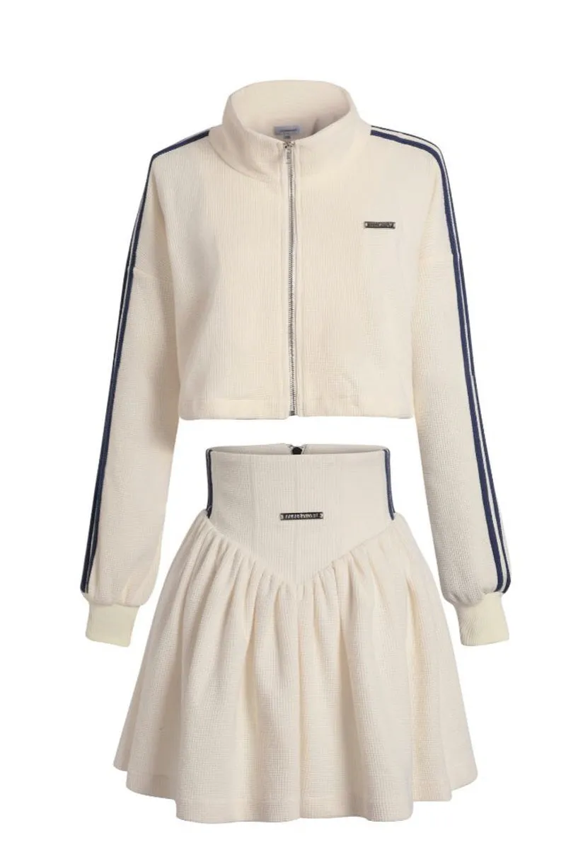 Sporty Waffle Sweatshirt / Skirt