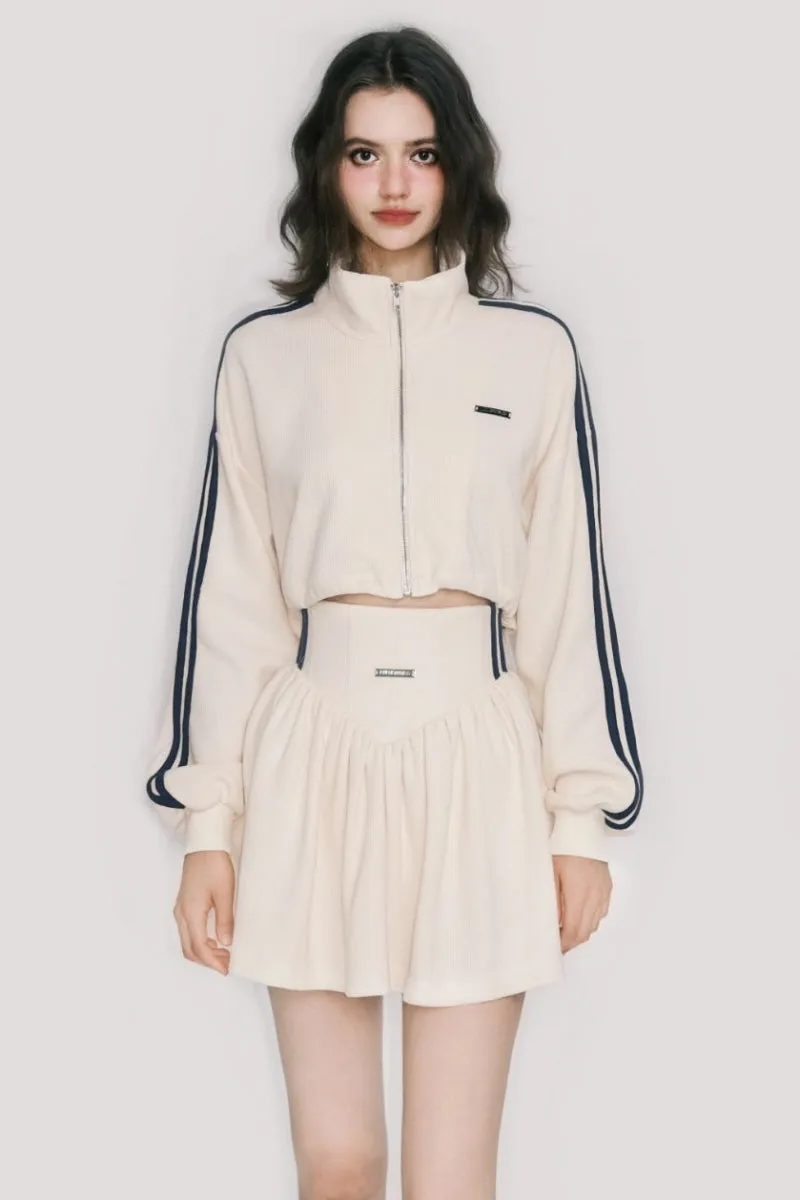 Sporty Waffle Sweatshirt / Skirt