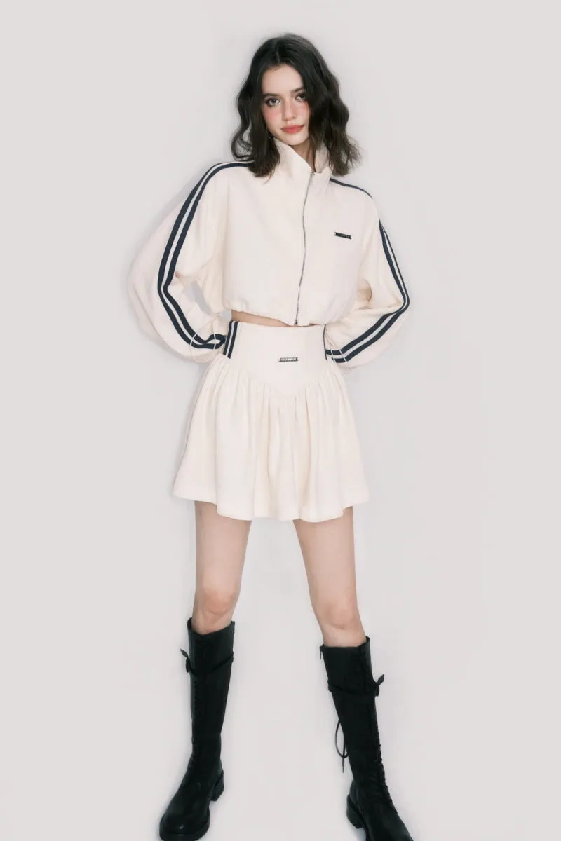 Sporty Waffle Sweatshirt / Skirt