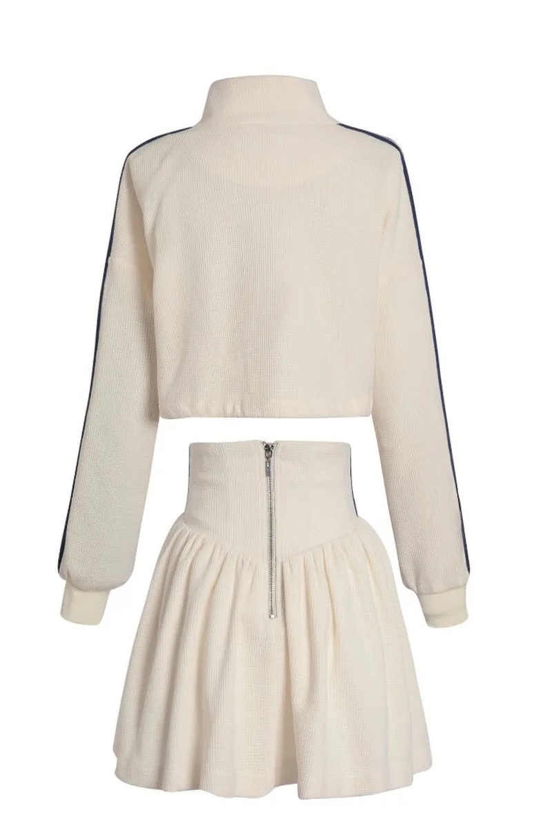 Sporty Waffle Sweatshirt / Skirt