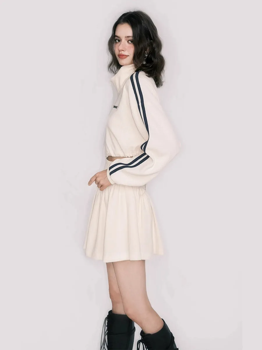 Sporty Waffle Sweatshirt / Skirt