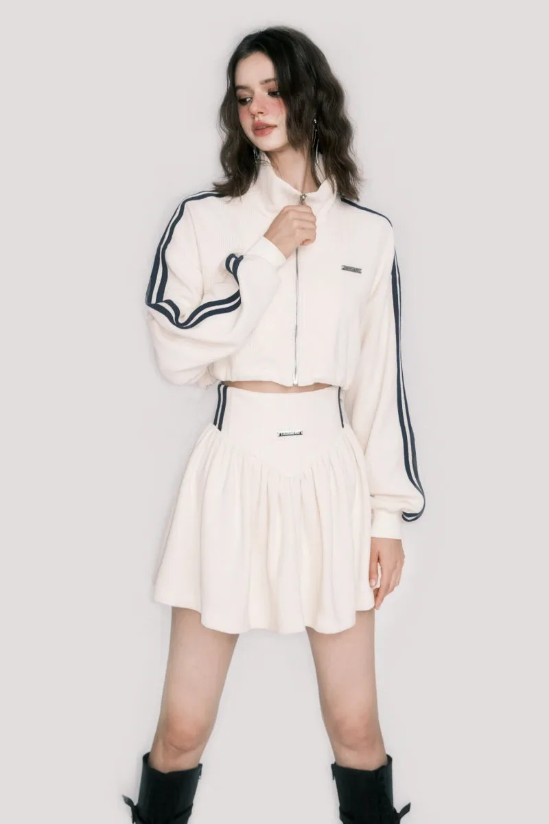 Sporty Waffle Sweatshirt / Skirt