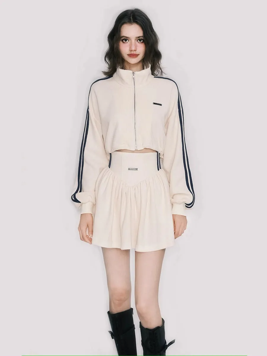 Sporty Waffle Sweatshirt / Skirt