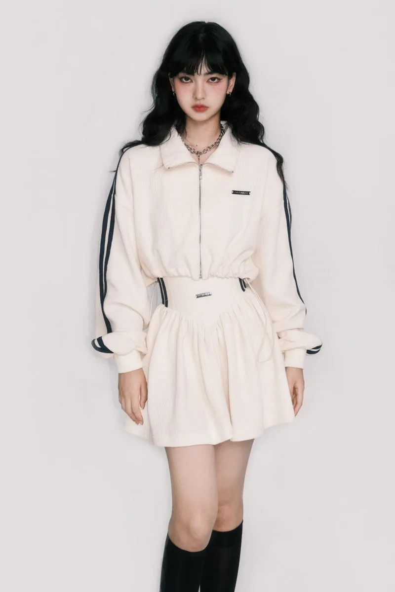 Sporty Waffle Sweatshirt / Skirt
