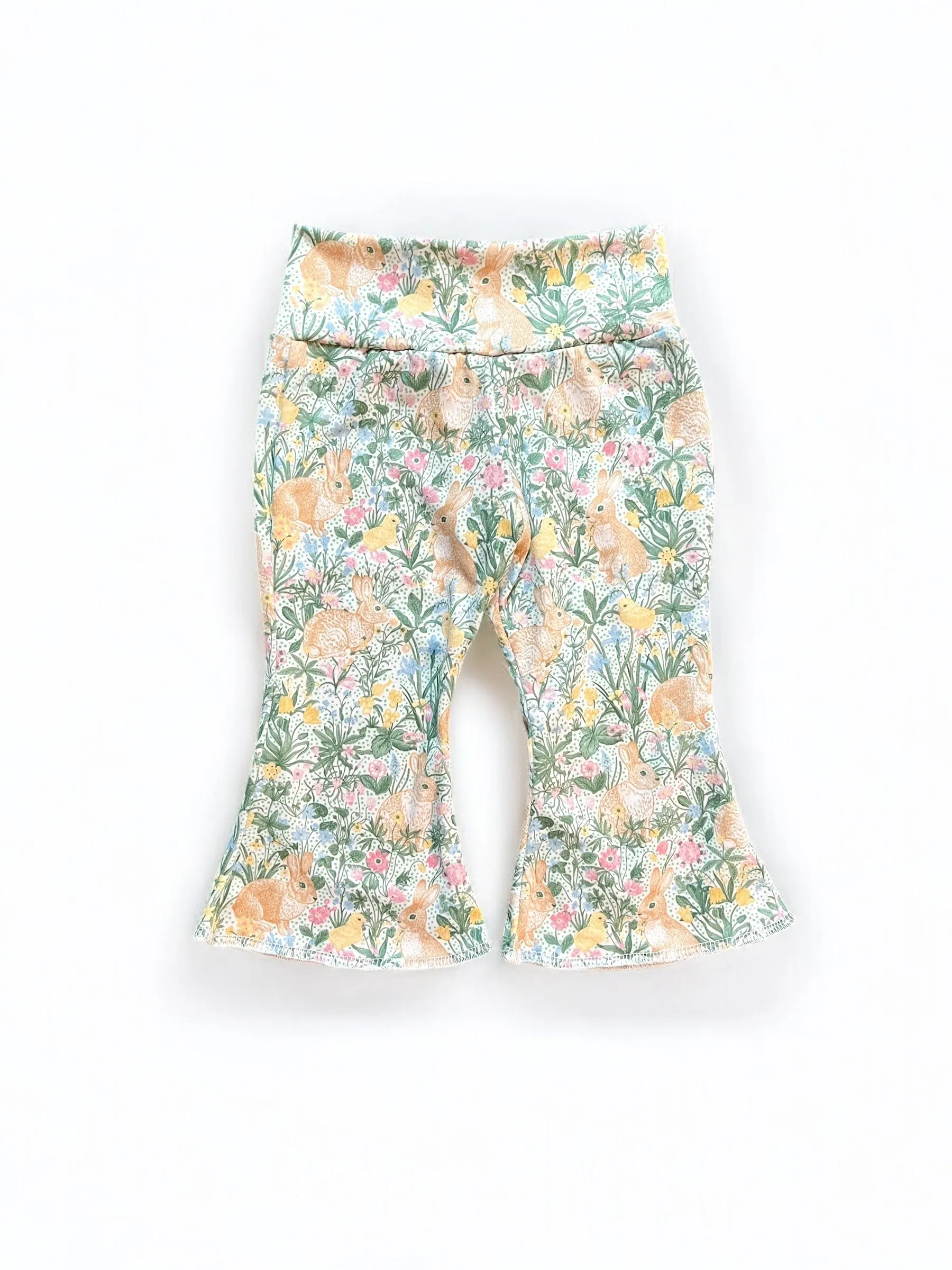 Spring Bunny Blooms Easter Baby Bell Bottoms