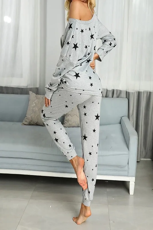Star Print Lounge Set