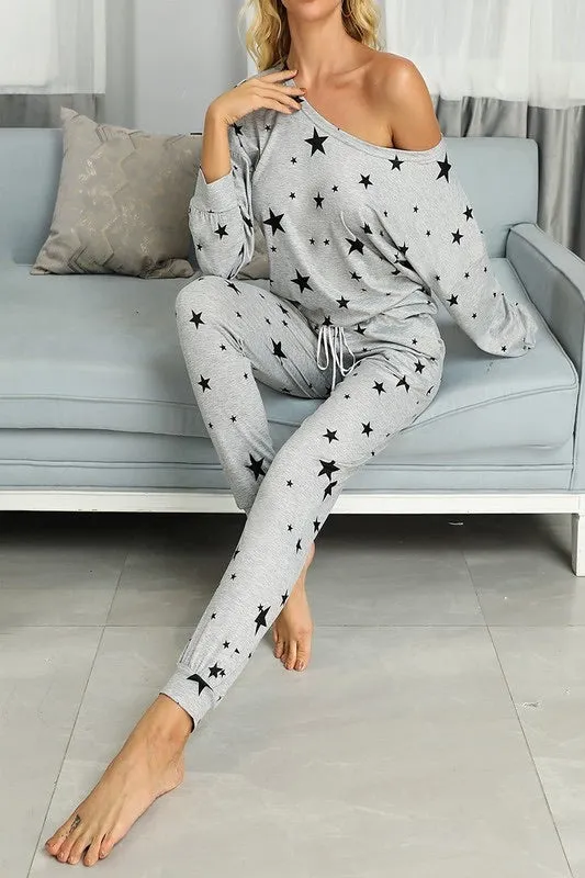 Star Print Lounge Set