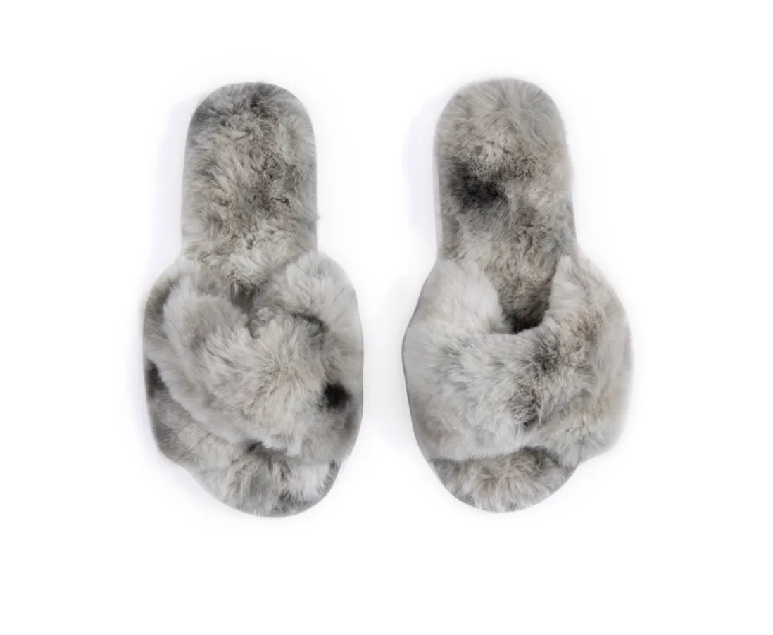 Stowe Grey Tie-Dye Slippers