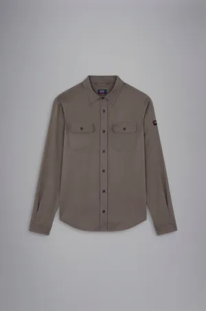 Stretch Cotton Overshirt in Toffee