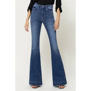 STRETCH HIGH RISE SUPER FLARE W TROUSER HEM