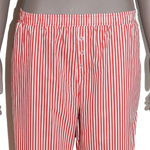 Striped Cotton Pajama Pants Lightweight Lounge Wear Relaxed Sleepwear Nightwear