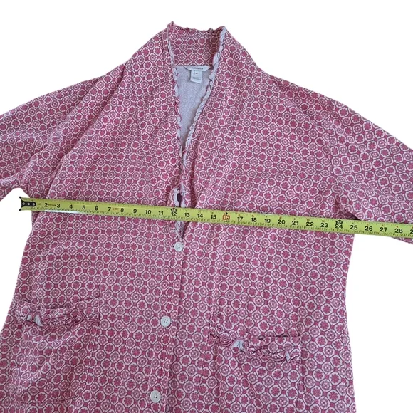 Sundance Cotton Flannel Robe Duster Ruffle Trim Housecoat Soft Loungewear XL