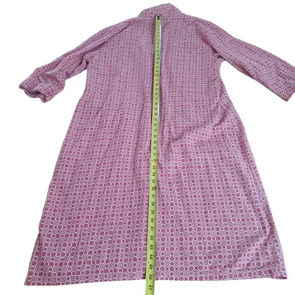 Sundance Cotton Flannel Robe Duster Ruffle Trim Housecoat Soft Loungewear XL