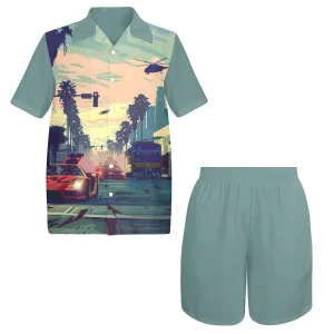 Sunset Pursuit Men's Shirt and Shorts Outfit