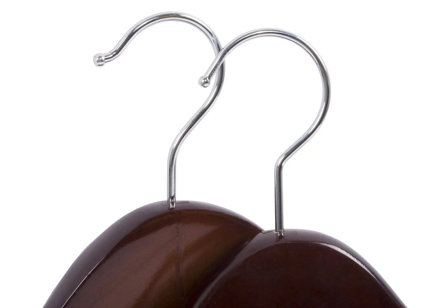 Superior Gugertree Wooden Wide Shoulder Coat Hanger, Women Clothing Hangers with Polished Chrome Hook, Attractive Walnut Finish,3-pack