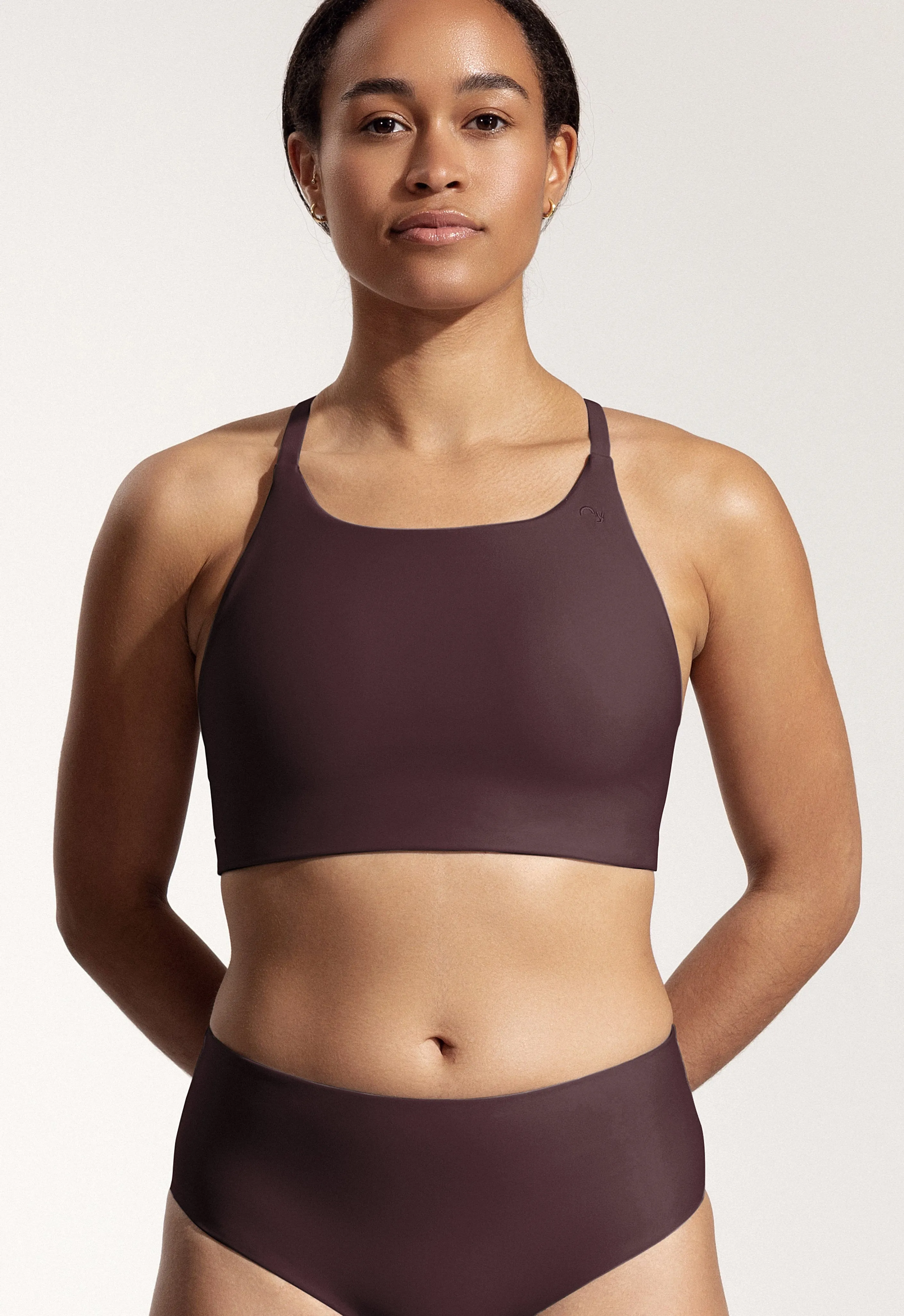 Surf Bikini Top "Goby" in eggplant purple