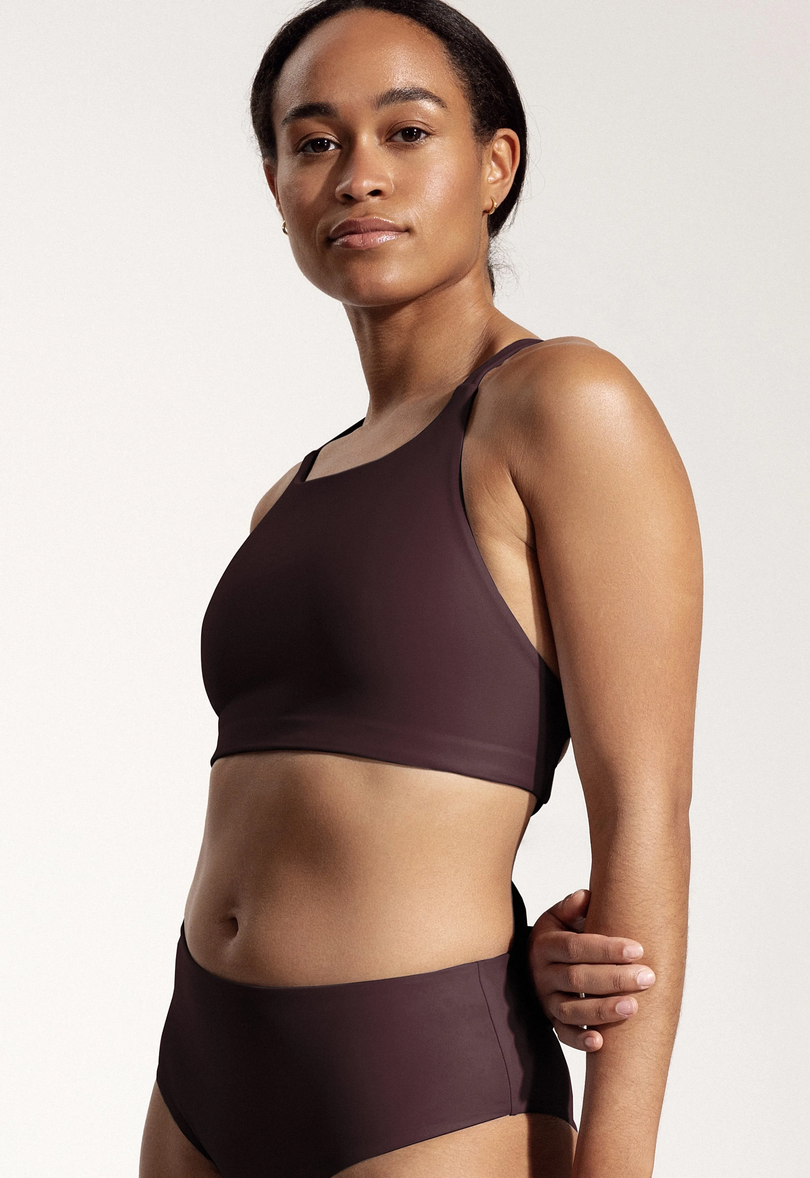 Surf Bikini Top "Goby" in eggplant purple