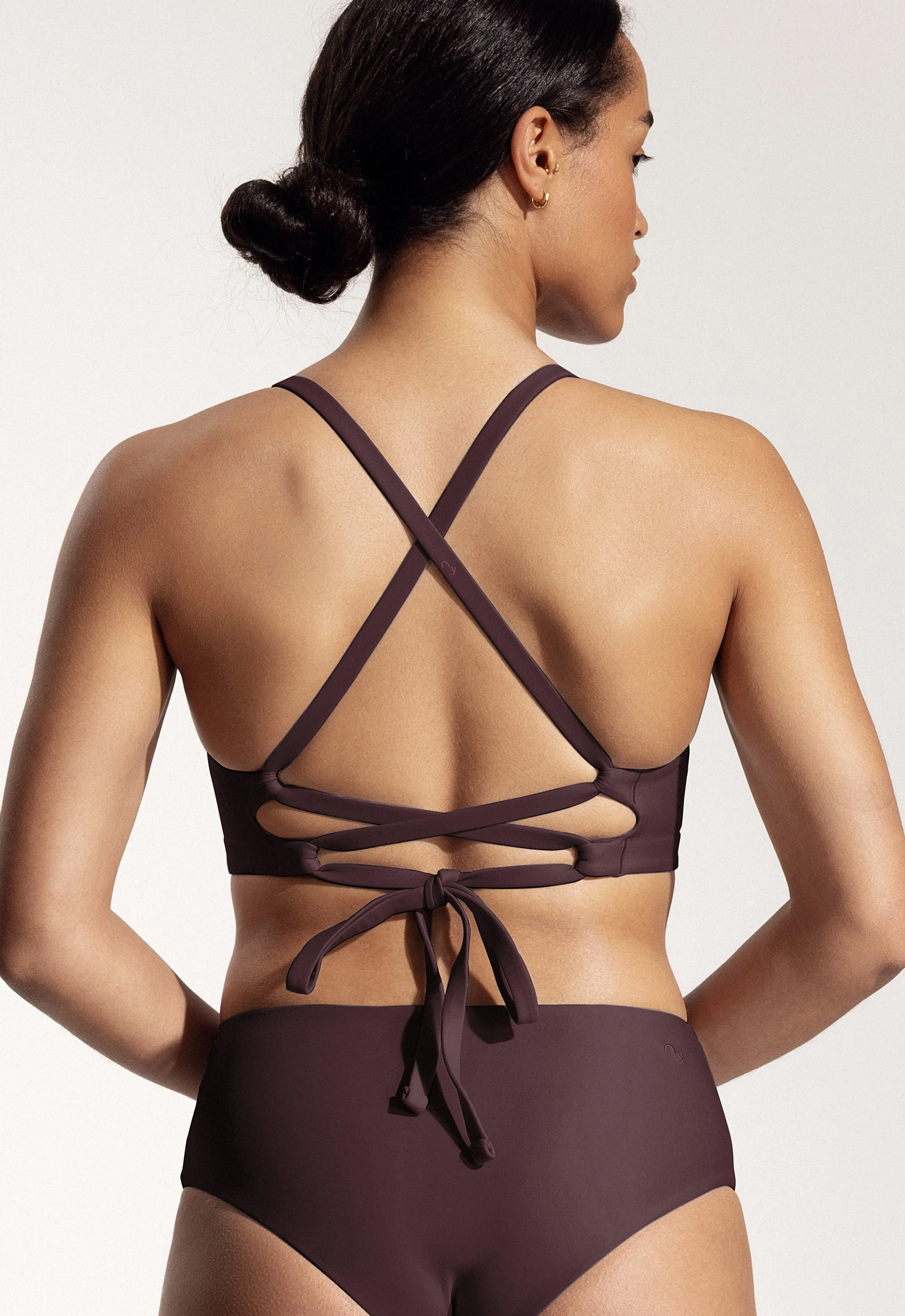 Surf Bikini Top "Goby" in eggplant purple