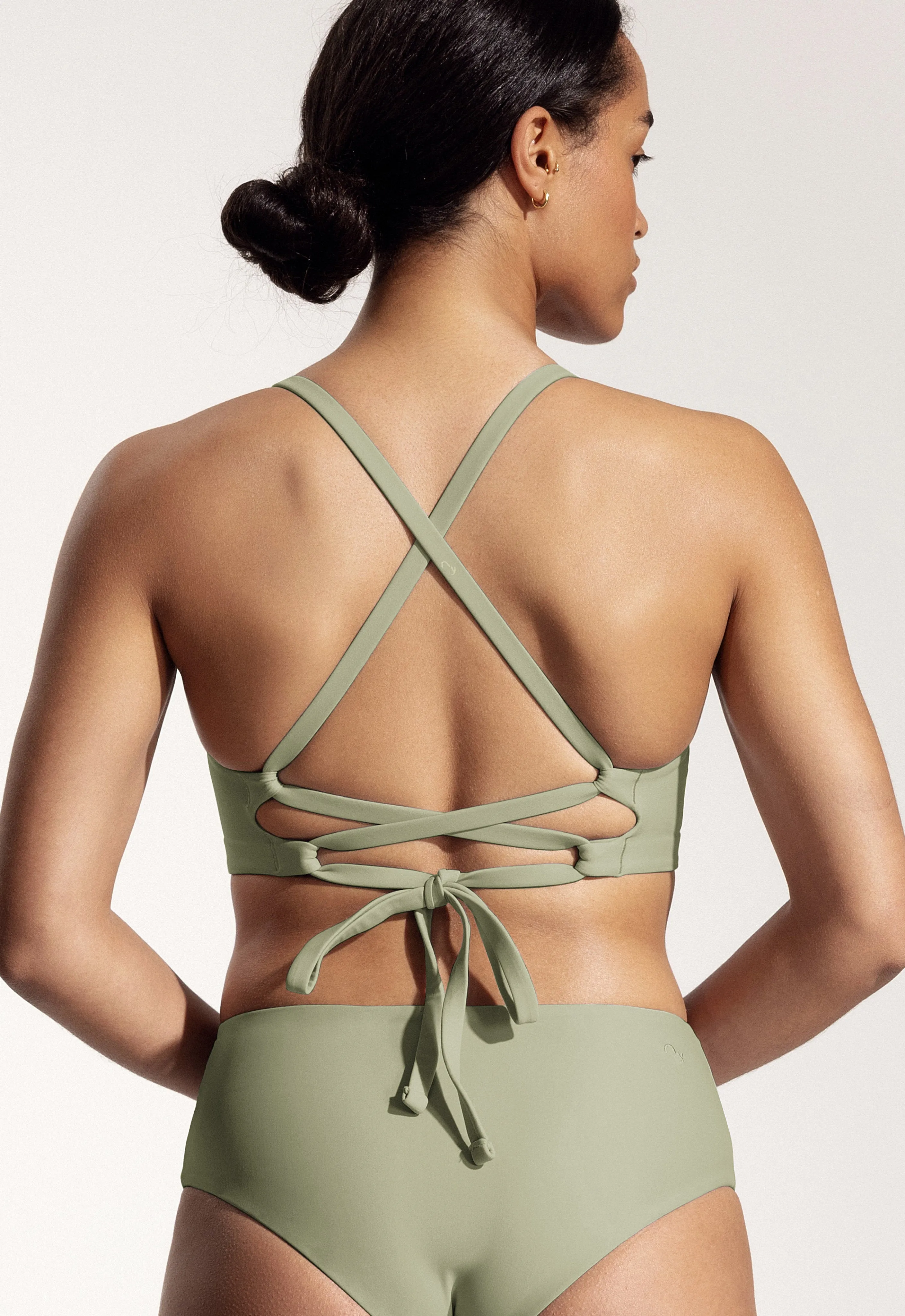 Surf Bikini Top "Goby" in sage green