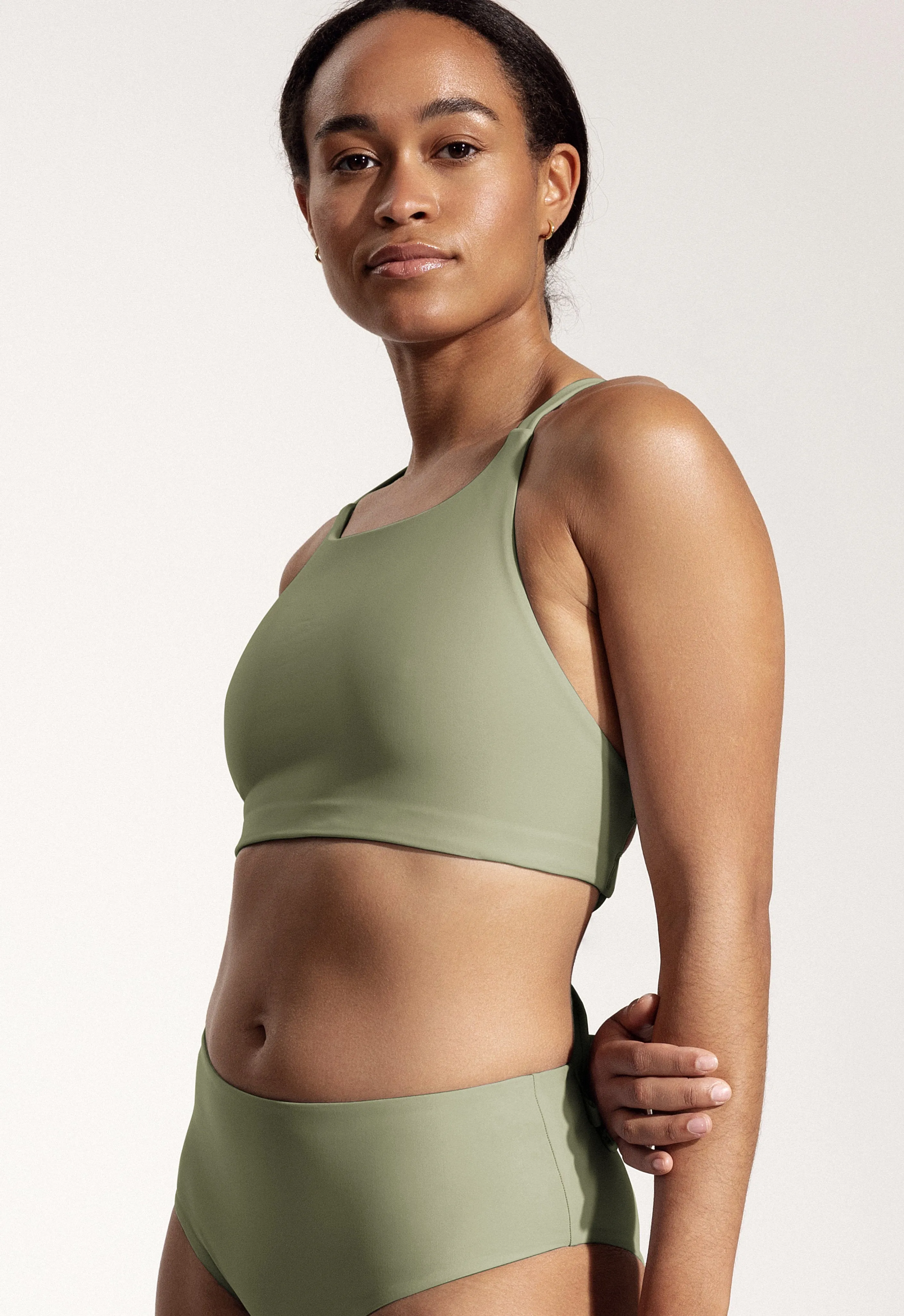 Surf Bikini Top "Goby" in sage green