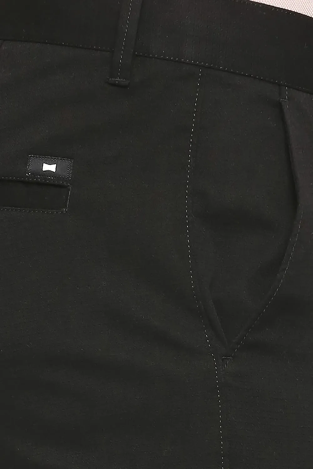 Tapered Fit Cotton Stretch Dobby Trousers