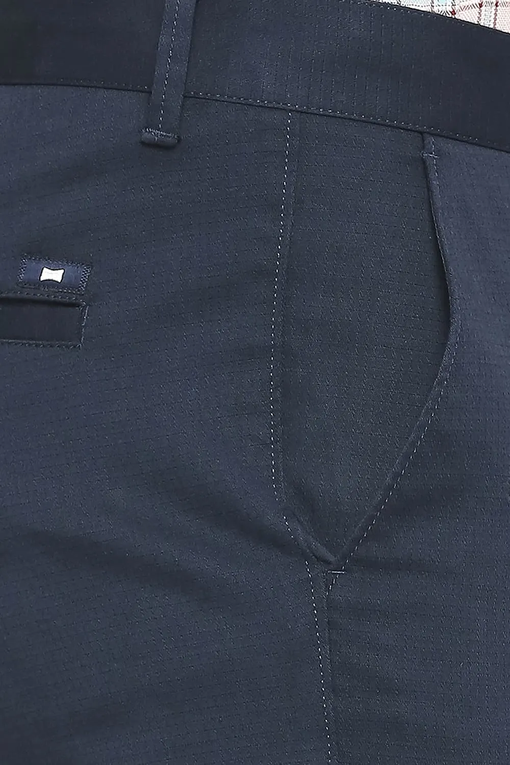 Tapered Fit Cotton Stretch Dobby Trousers
