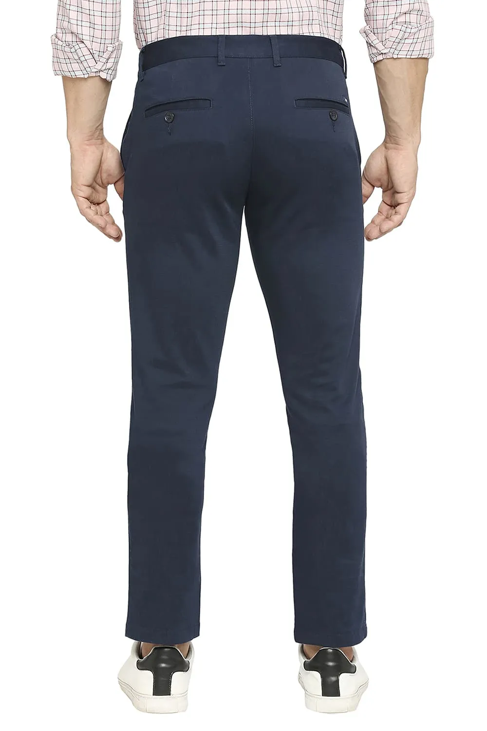 Tapered Fit Cotton Stretch Dobby Trousers