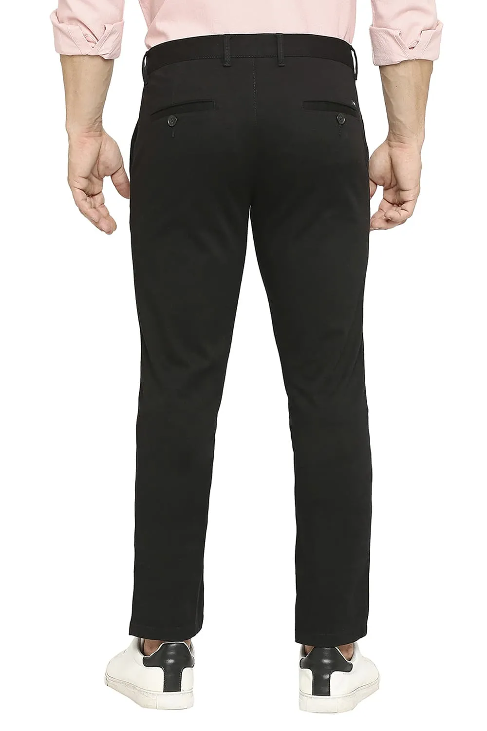 Tapered Fit Cotton Stretch Dobby Trousers