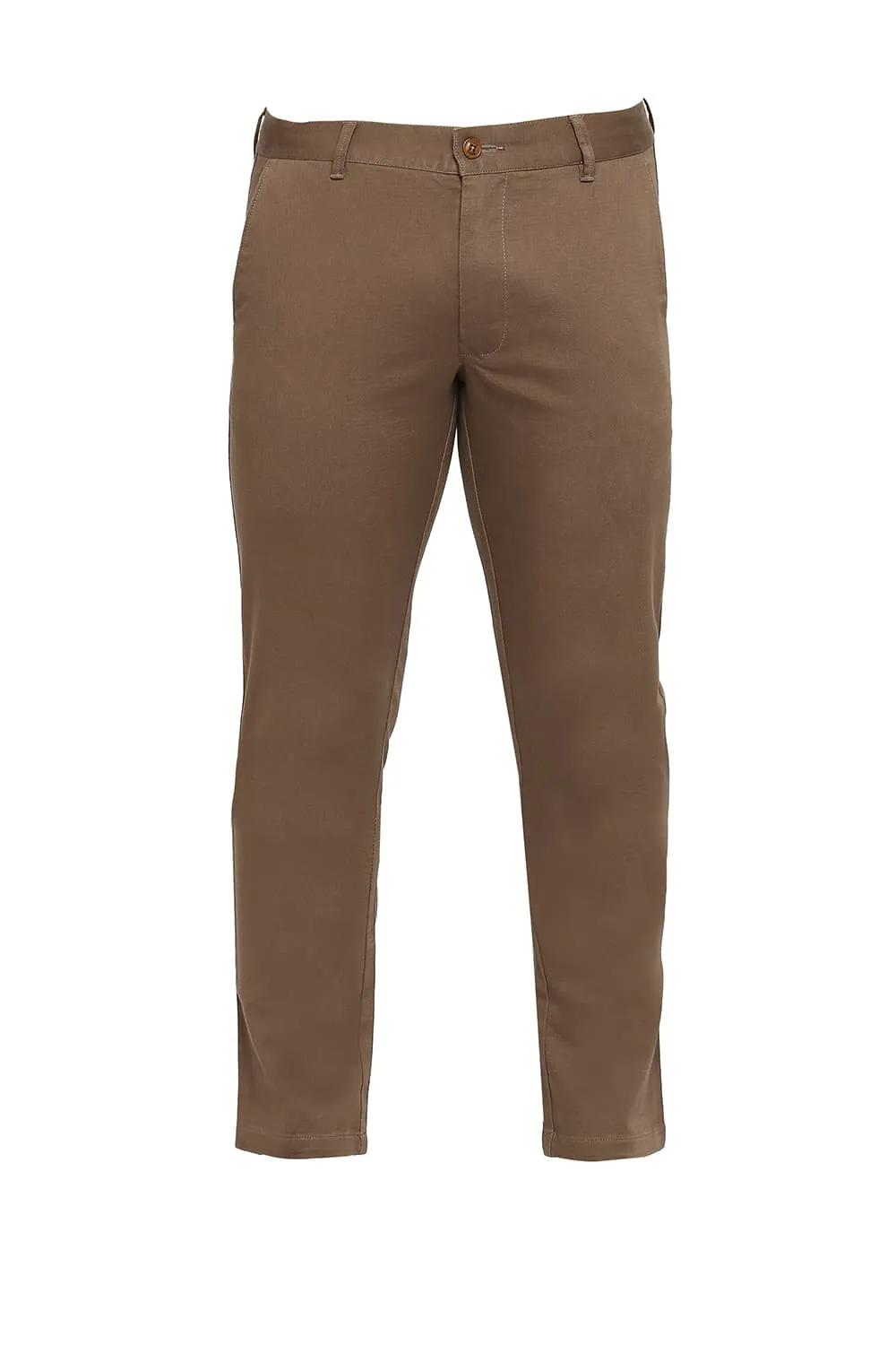 Tapered Fit Cotton Stretch Dobby Trousers