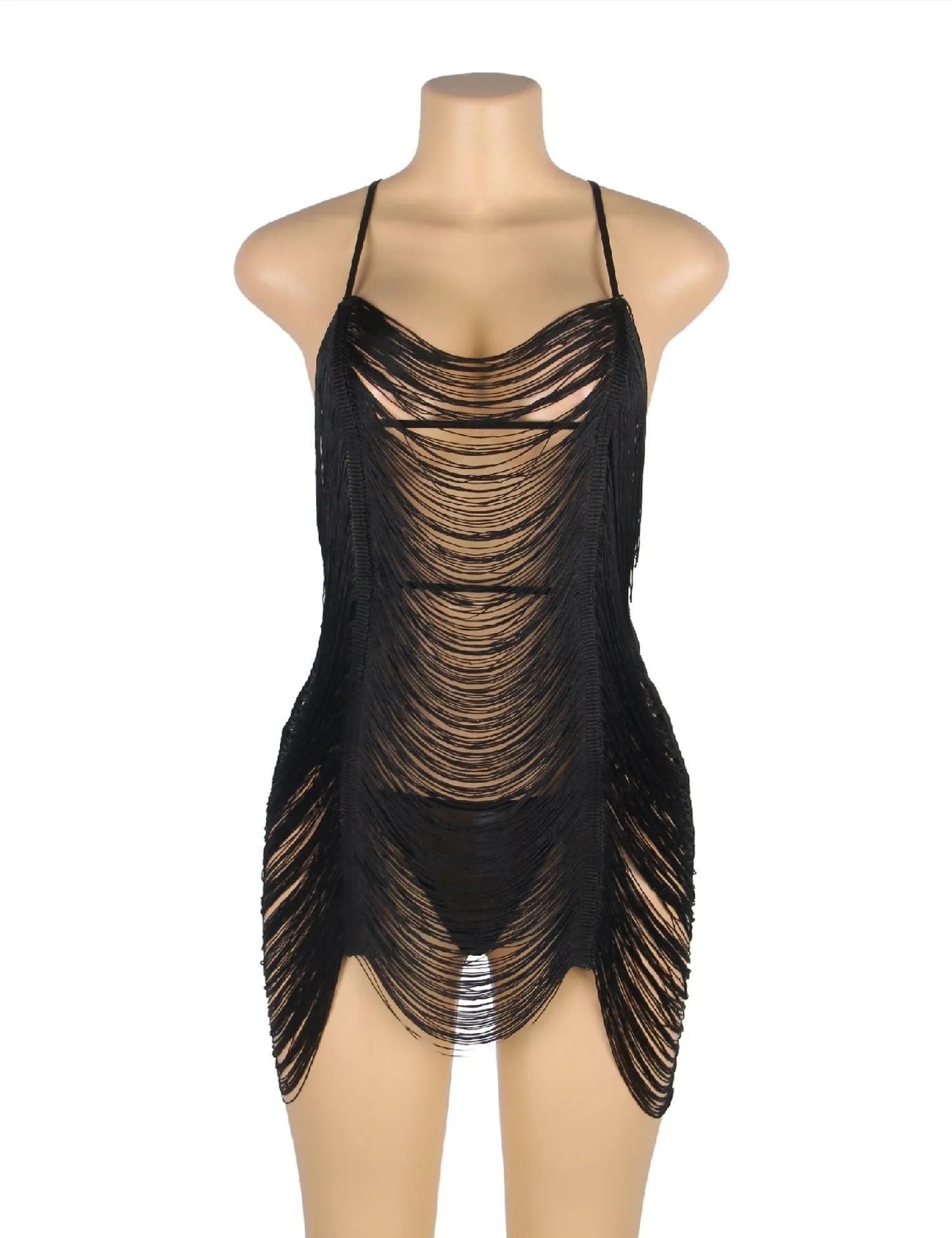 Tassel Hollow Sexy Beach Babydoll