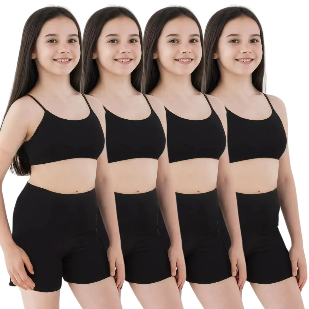 Teen Shorties | Thigh Length | High Waist | Full Coverage | Chafe Free | 4 Pack