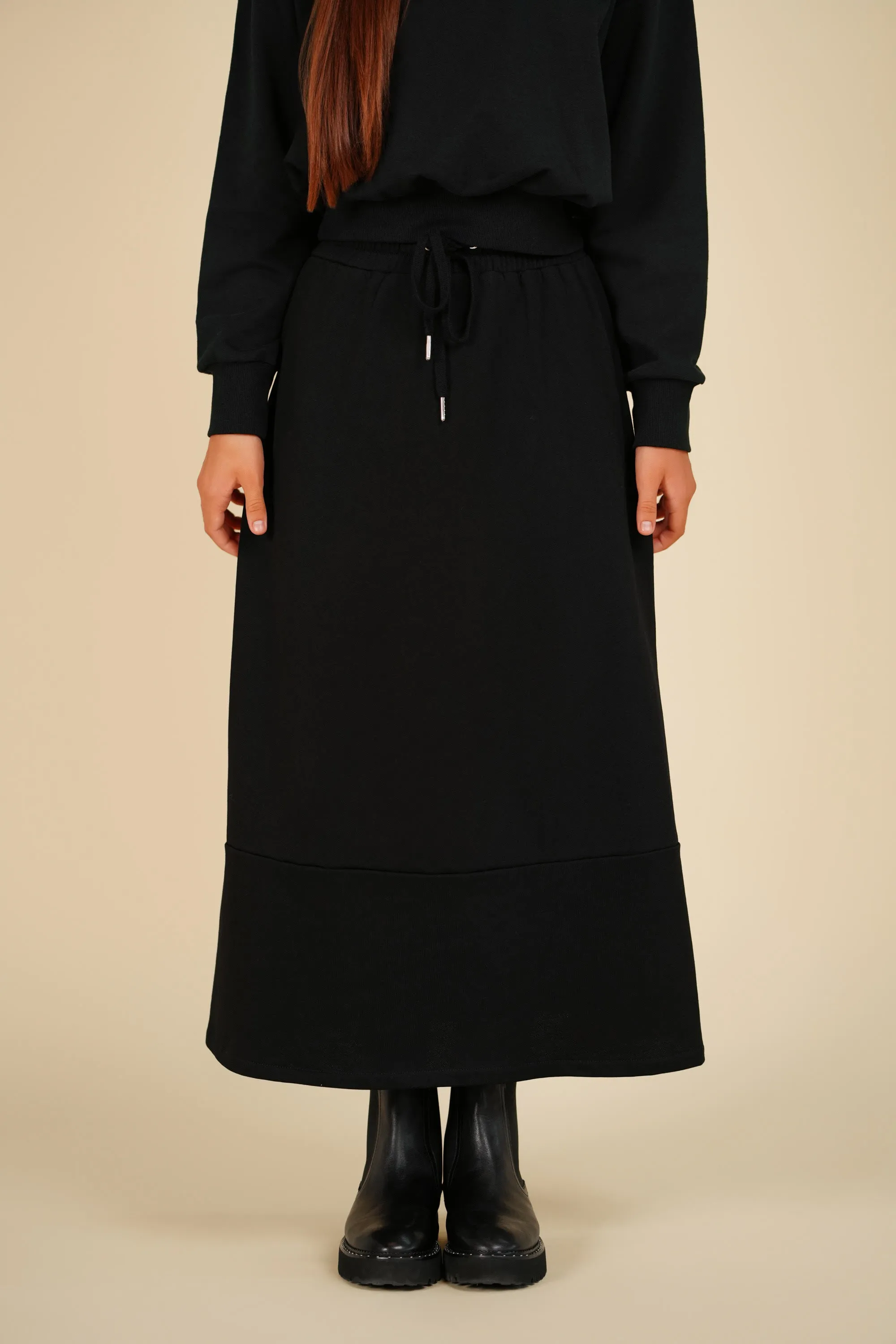 Terry waisted midi seam skirt by Luna Mae