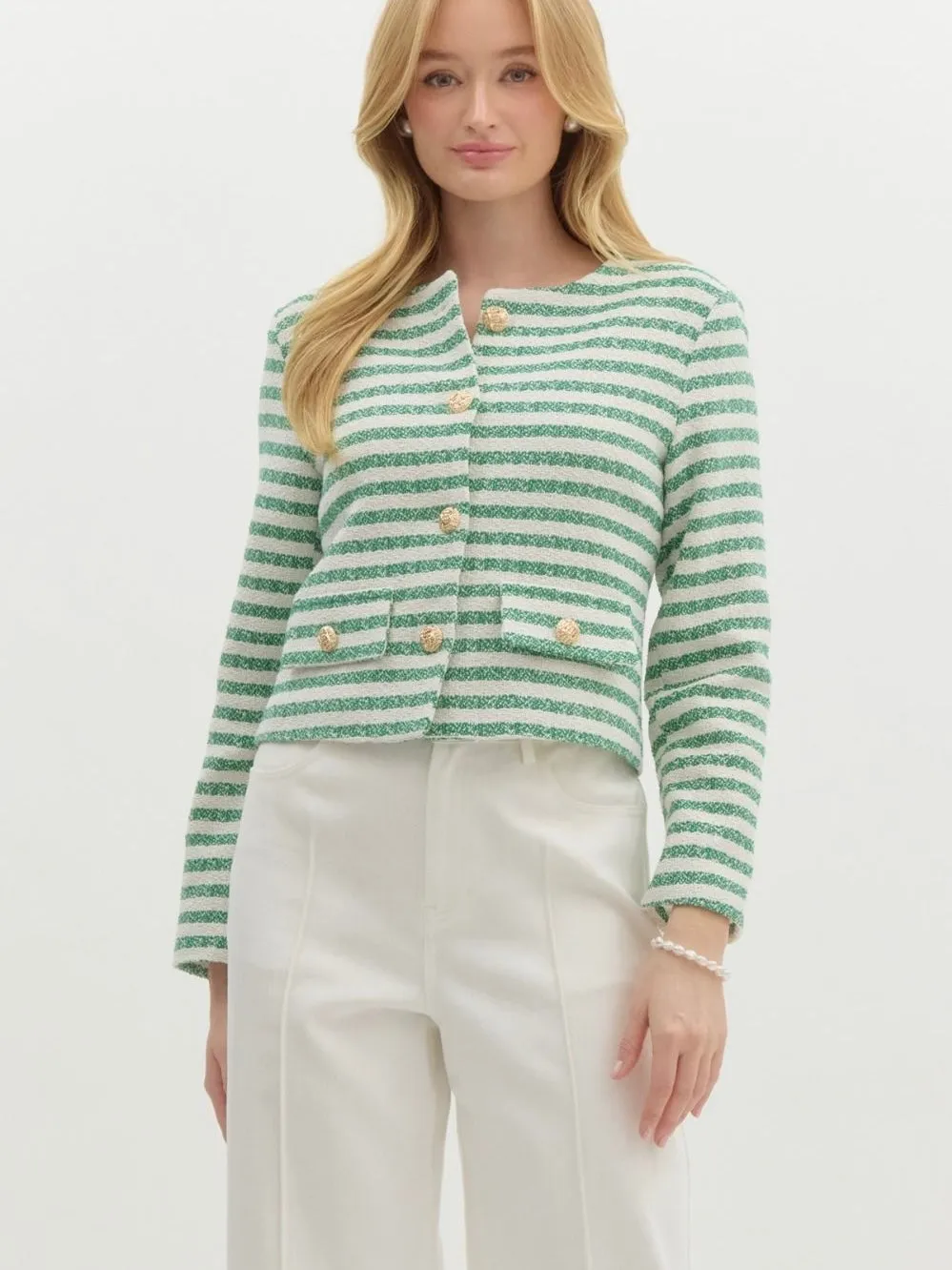The Blair Jacket: Green/White