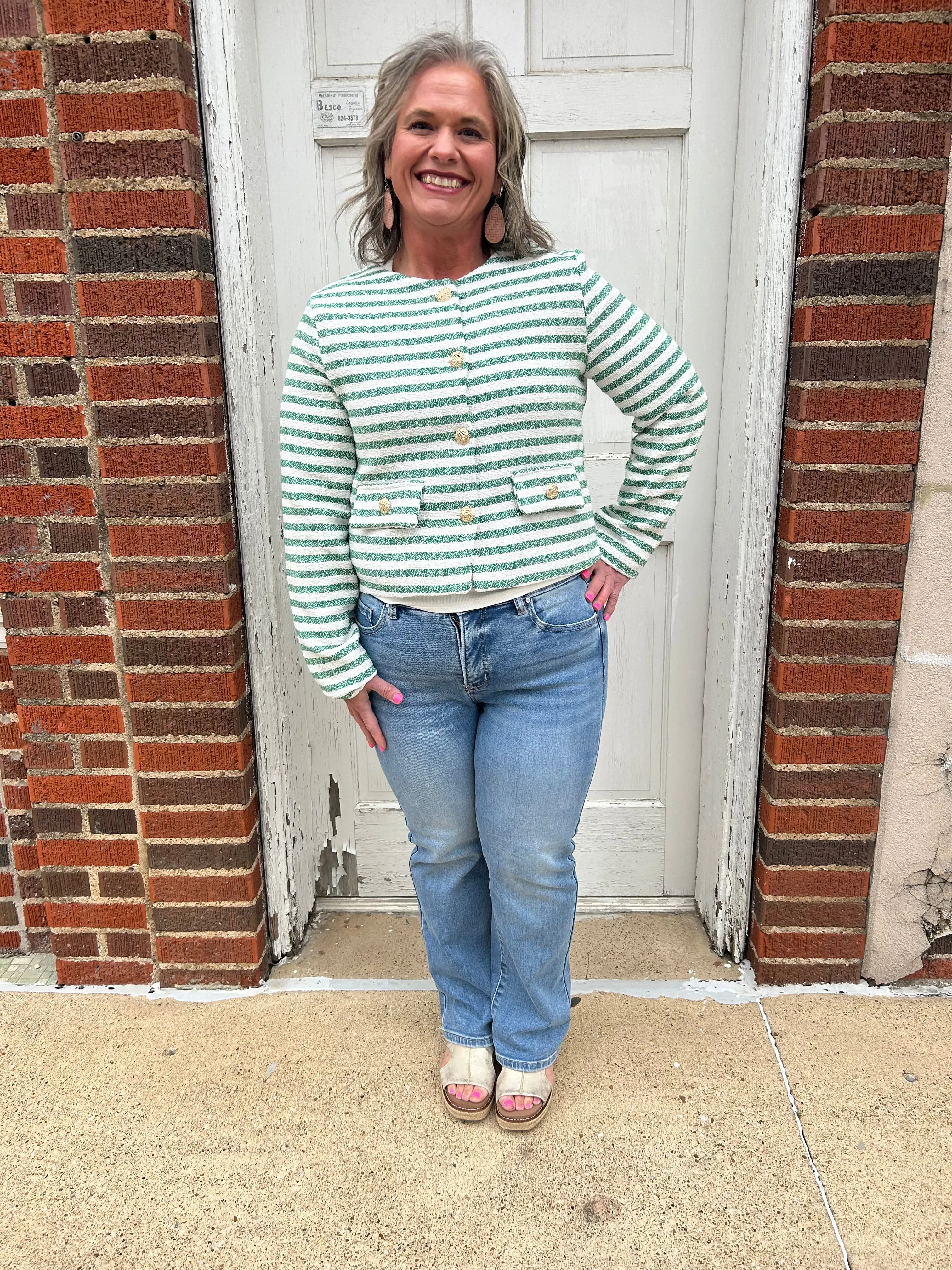 The Blair Jacket: Green/White