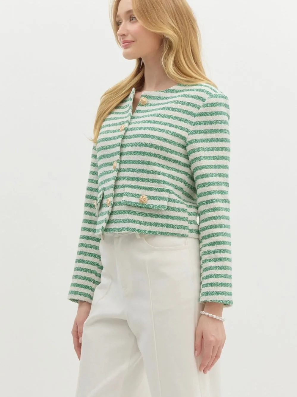 The Blair Jacket: Green/White
