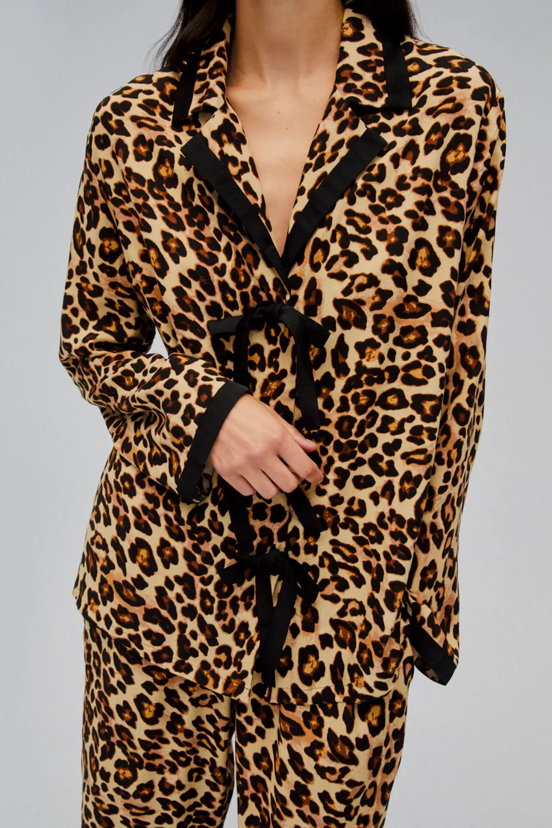 The Bow Pajama Set | Leopard Print