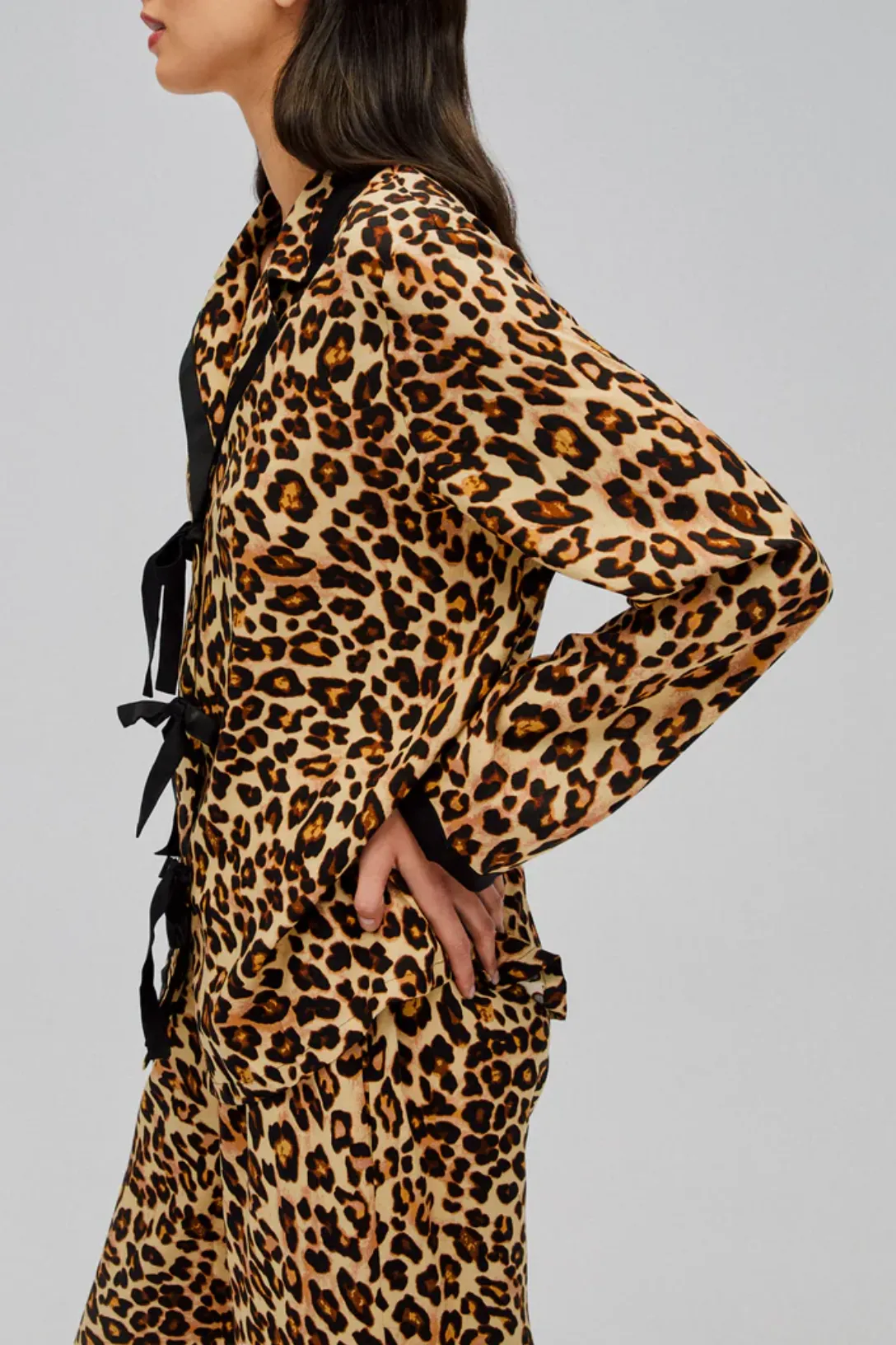 The Bow Pajama Set | Leopard Print